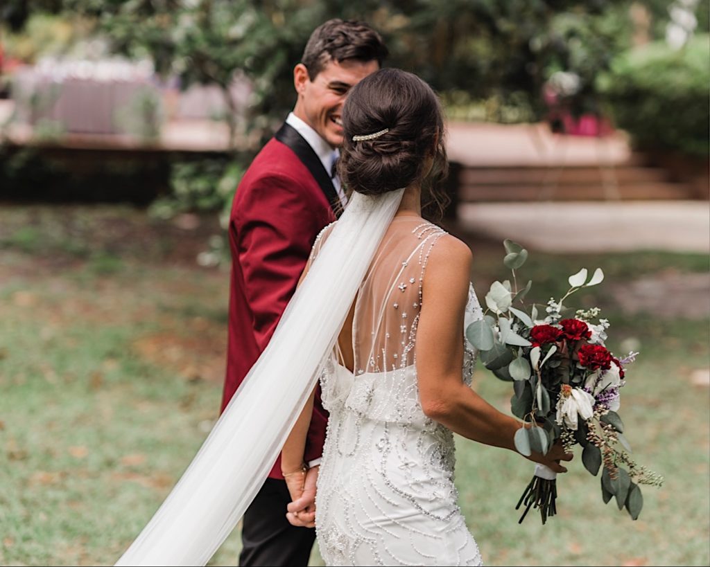 Bride and Groom: 
Winter Park, Florida 

DIY Florals, Wedding Dress, Groom Attire, Groom Tuxedo